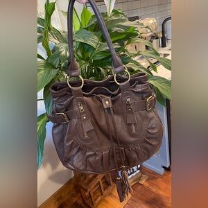 Y2K Glam Natural Brown Tassel Purse